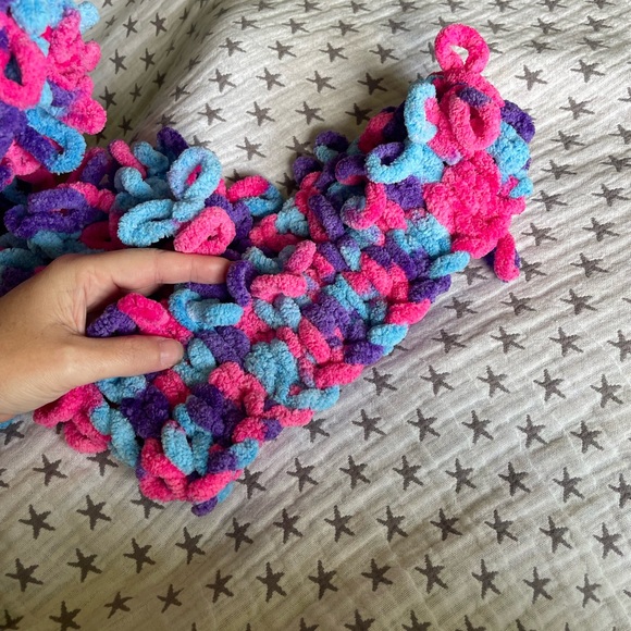 Handmade Kid’s Super Soft & Cozy Winter Headband/Ear Wrap - Pink, Purple & Blue - Picture 7 of 9